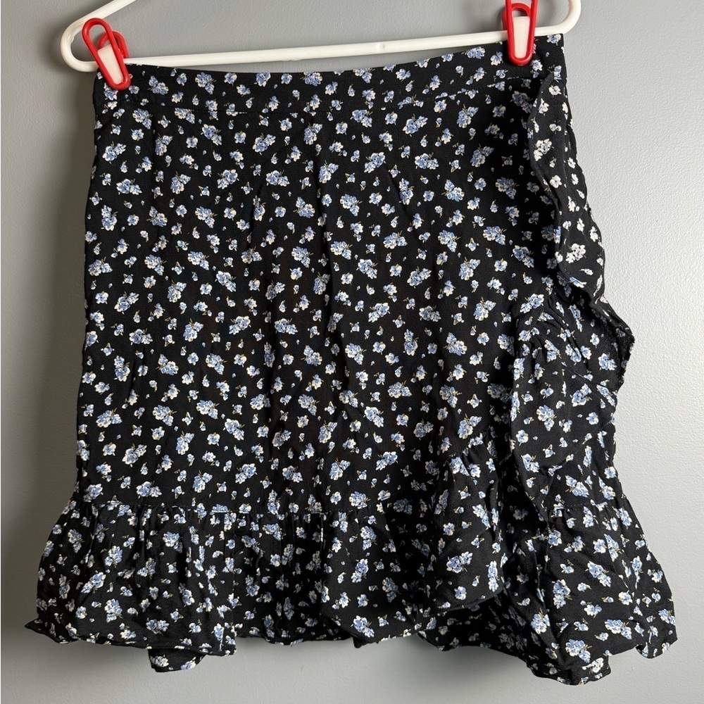Madewell Ruffle-Wrap Mini Skirt in Baby's Breath Womens Sz 6